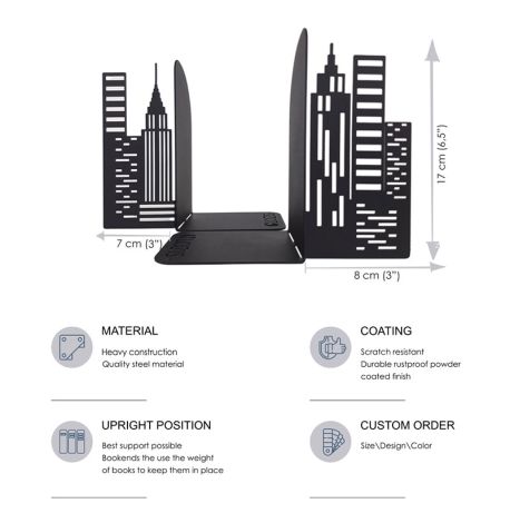 Держатели для книг Glozis City (черные)