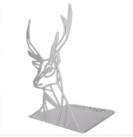 Металевий упор для книг Glozis Deer (сірий)