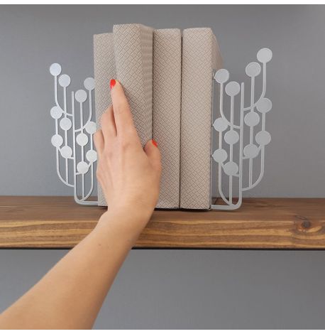 Упоры для книг Glozis Dots Silver (серебристые)