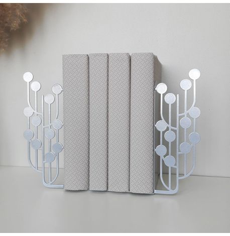 Упоры для книг Glozis Dots Silver (серебристые)