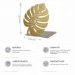 Упор для книг Glozis Monstera Leaf Bronze (бронза)