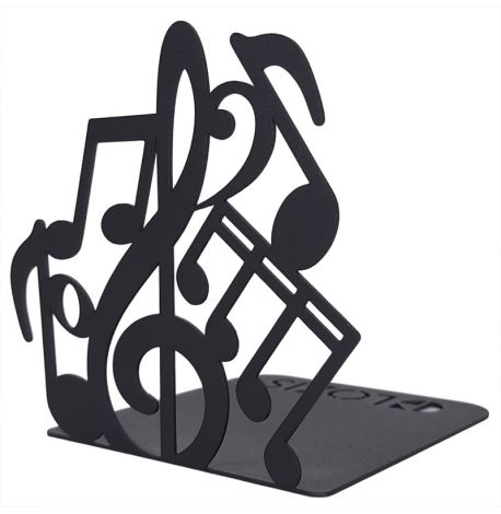 Металлический упор для книг Glozis Notes (черный)