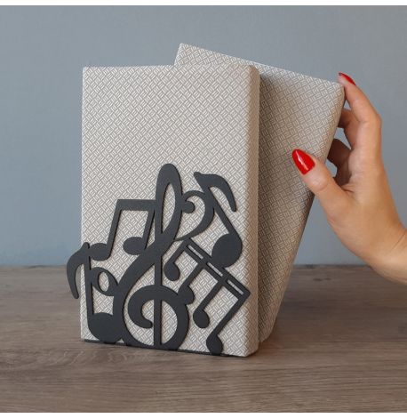 Металлический упор для книг Glozis Notes (черный)