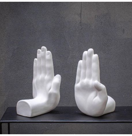 Гипсовые упоры для книг «Руки» (белые)