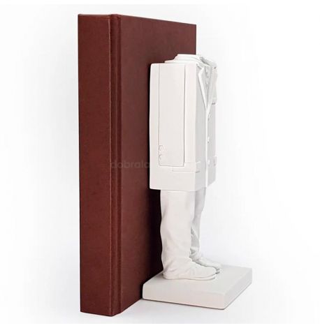 Гіпсовий тримач для книг «Шафа кубіста» (білий)