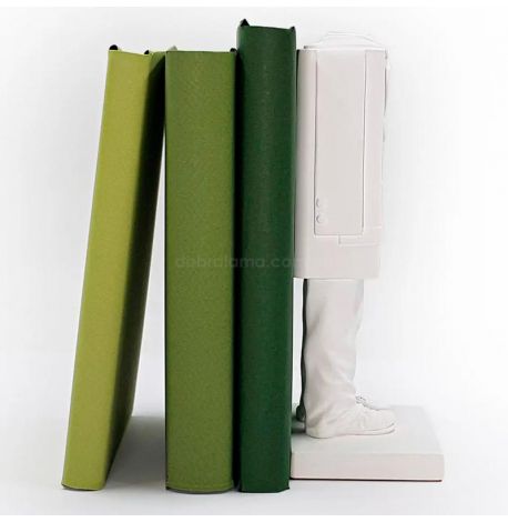 Гіпсовий тримач для книг «Шафа кубіста» (білий)