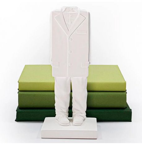 Гіпсовий тримач для книг «Шафа кубіста» (білий)