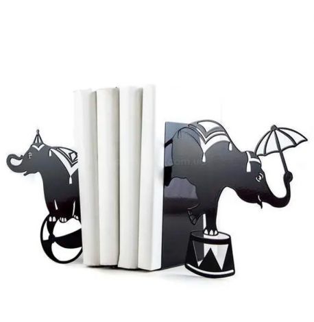 Держатели для книг «Цирковые слоны» (черные)