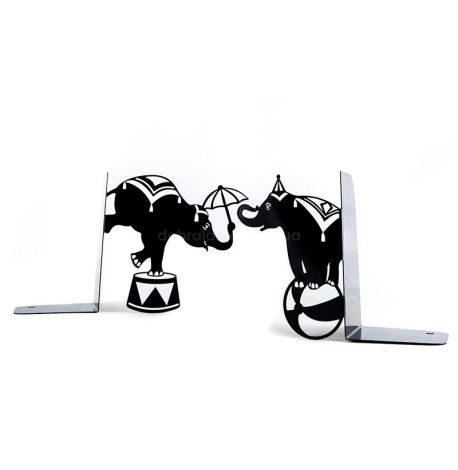 Держатели для книг «Цирковые слоны» (черные)