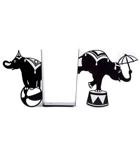 Держатели для книг «Цирковые слоны» (черные)