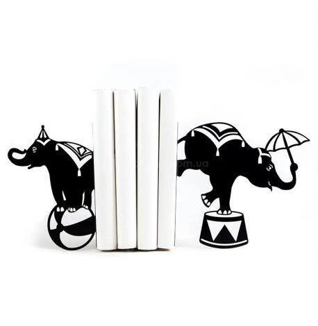 Держатели для книг «Цирковые слоны» (черные)