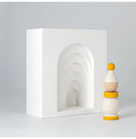 Гипсовый держатель для книг «Бесконечные арки» (белый)