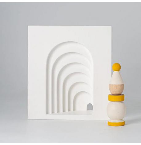 Гипсовый держатель для книг «Бесконечные арки» (белый)