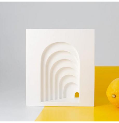 Гипсовый держатель для книг «Бесконечные арки» (белый)
