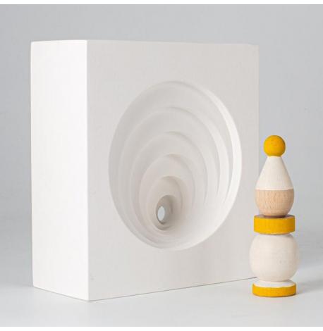 Гіпсовий тримач для книг «Нескінченні кола» (білий)