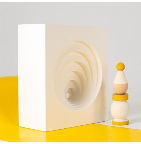 Гіпсовий тримач для книг «Нескінченні кола» (білий)