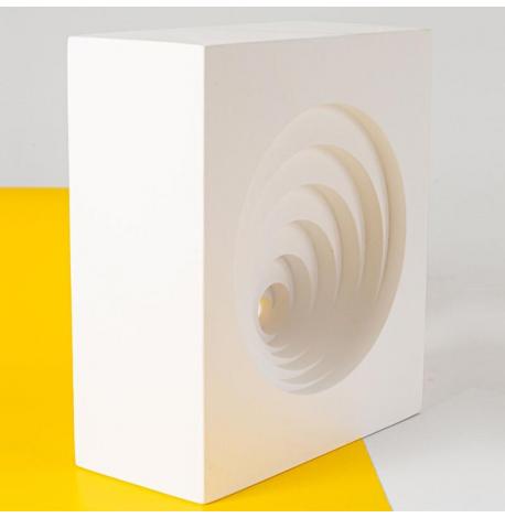 Гіпсовий тримач для книг «Нескінченні кола» (білий)