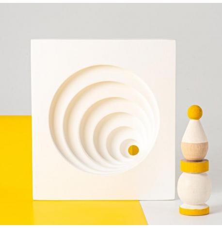 Гіпсовий тримач для книг «Нескінченні кола» (білий)