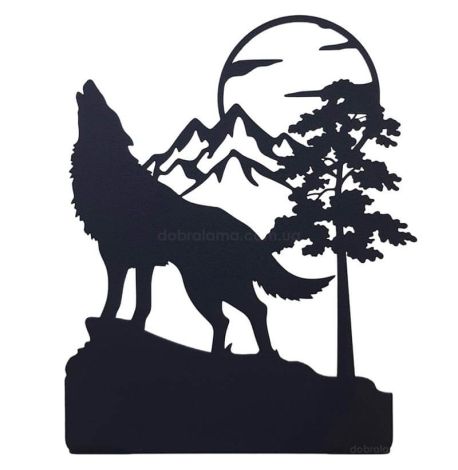 Держатель для книг Glozis Wolf and Moon (черный)