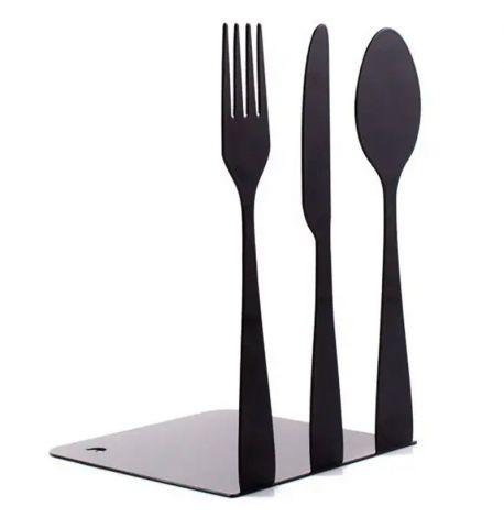 Упор для книг «Столовые приборы» (чёрный)