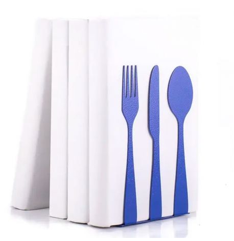 Упор для книг «Столовые приборы» (синий)