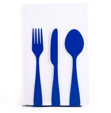 Упор для книг «Столовые приборы» (синий)