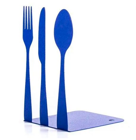 Упор для книг «Столовые приборы» (синий)