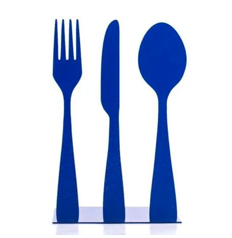 Упор для книг «Столовые приборы» (синий)