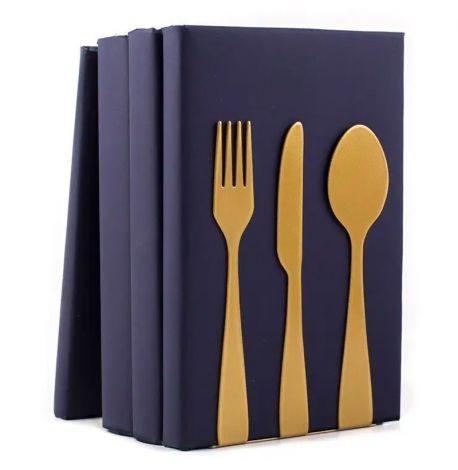 Упор для книг «Столовые приборы» (золото)