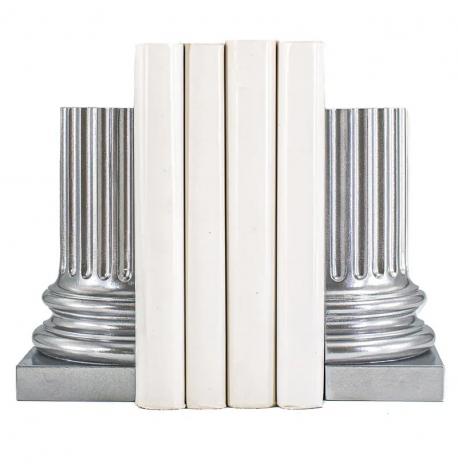 Гипсовые держатели для книг «Античные колонны» (серебристые)