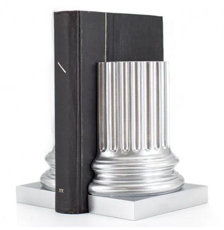 Гипсовые держатели для книг «Античные колонны» (серебристые)