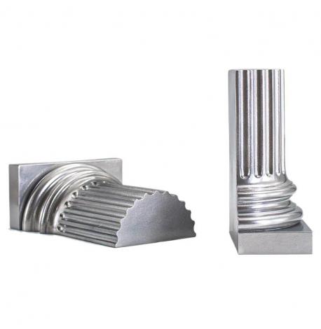 Гипсовые держатели для книг «Античные колонны» (серебристые)