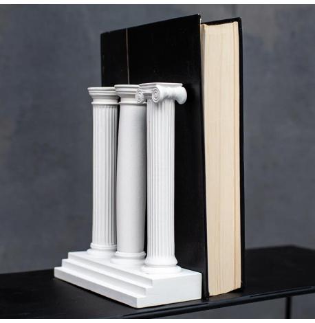 Гіпсові тримачі для книг «Три античні колони» (білі)
