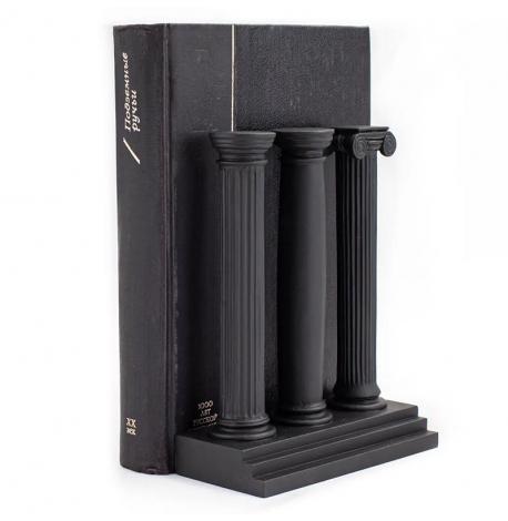 Гипсовые держатели для книг «Три античные колонны» (черные)