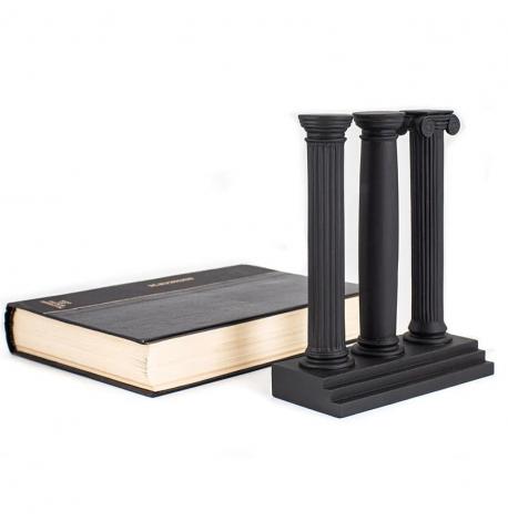 Гипсовые держатели для книг «Три античные колонны» (черные)