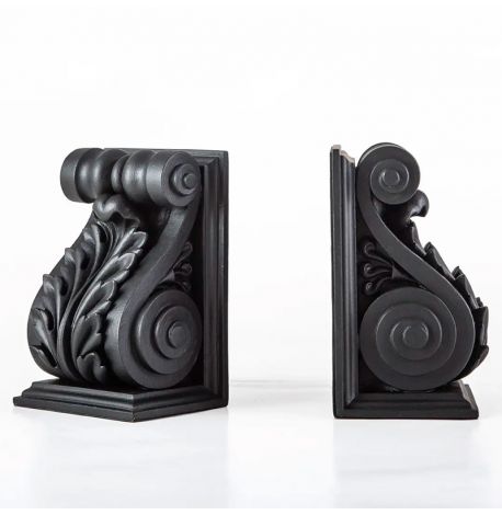 Гипсовые упоры для книг «Архитектурные» (черные)