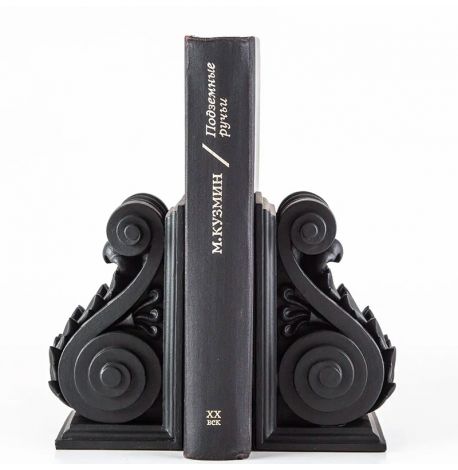 Гипсовые упоры для книг «Архитектурные» (черные)