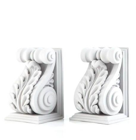 Гипсовые держатели для книг «Архитектурные» (серые)