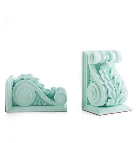 Гипсовые держатели для книг «Архитектурные» (бирюзовые)