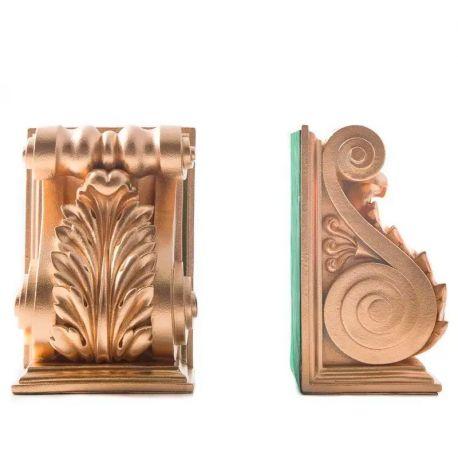 Гіпсові упори для книг «Архітектурні» (золотисті)