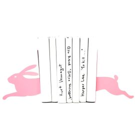 Упоры для книг «Бегущий Заяц» (розовый)