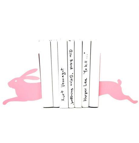 Упоры для книг «Бегущий Заяц» (розовый)