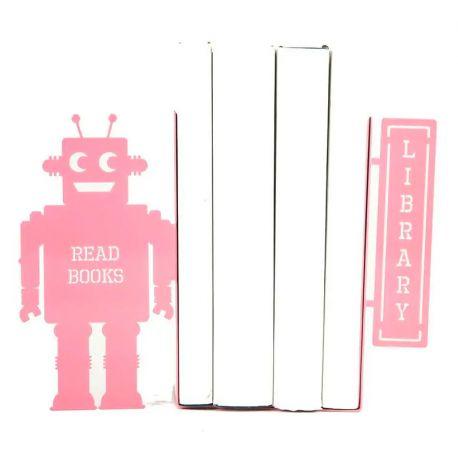 Держатели для книг «Читающий робот» (розовый)