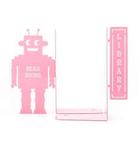 Держатели для книг «Читающий робот» (розовый)