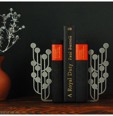 Упоры для книг Glozis Dots Silver (серебристые)