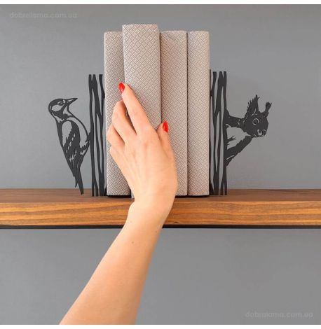 Держатели для книг Glozis Woodpecker (черные)