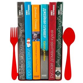 Упоры для книг «Ложка и Вилка» (красные)