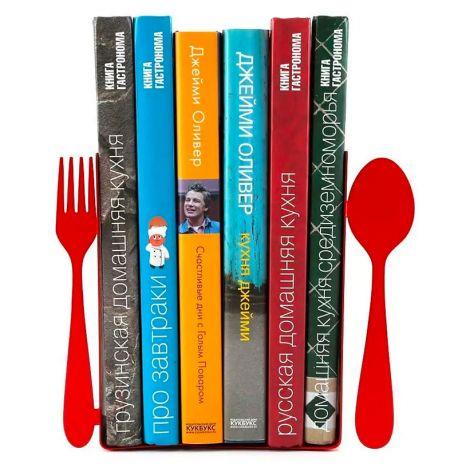 Упоры для книг «Ложка и Вилка» (красные)