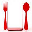 Упоры для книг «Ложка и Вилка» (красные)