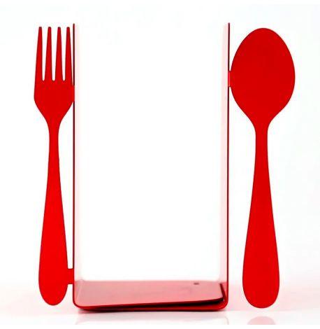 Упоры для книг «Ложка и Вилка» (красные)
